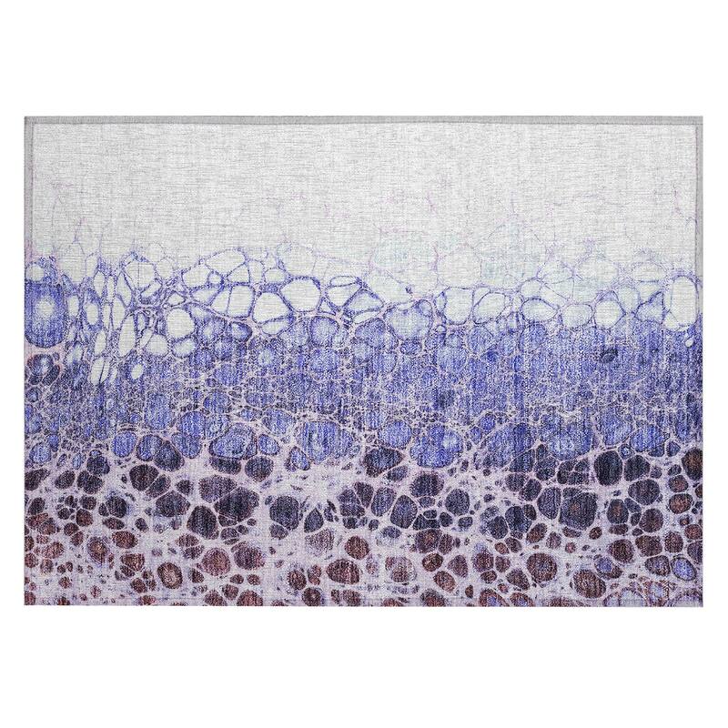 Machine Washable Indoor/ Outdoor Chantille Abstract Cobblestone Rug