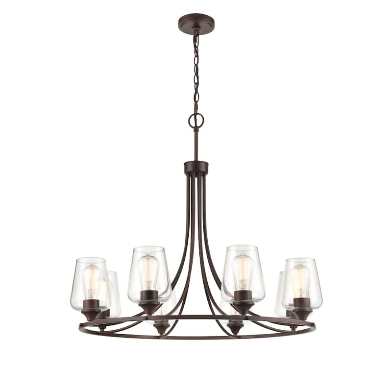 Millennium Lighting Ashford 8 Light Chandelier in Multiple Finishes with Clear Glass Shades