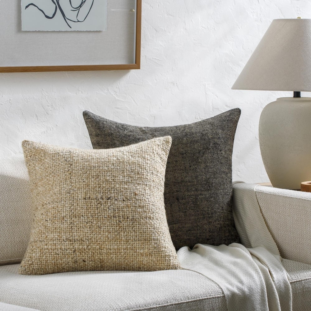 Jonatan Farmhouse Solid Color Accent Pillow