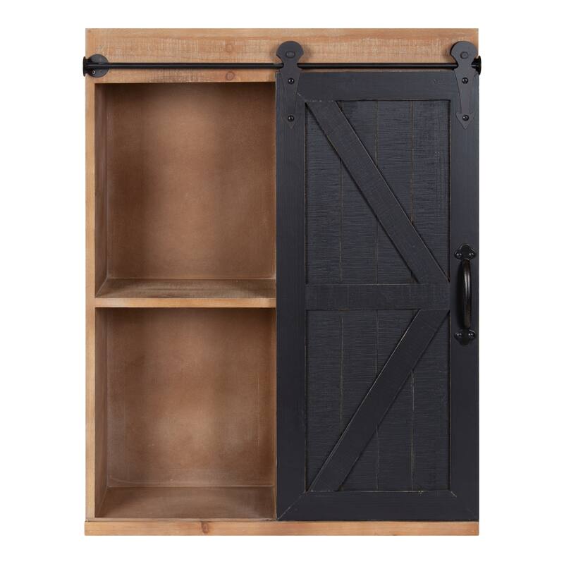 Kate and Laurel Cates Decorative Wood Cabinet with Sliding Barn Door - 22x28