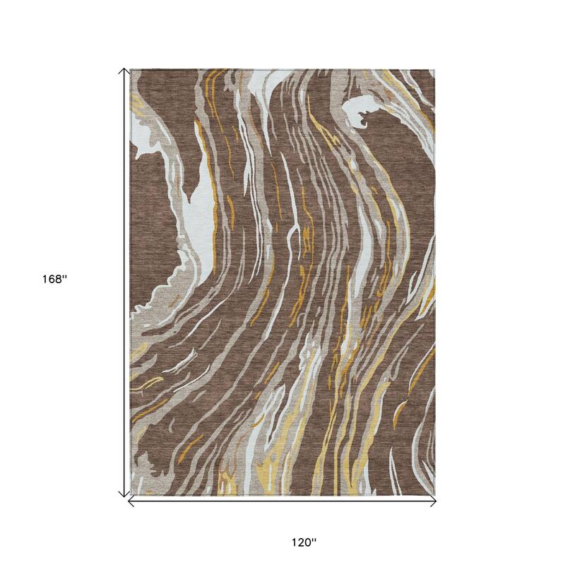 HomeRoots Abstract Transitional Rectangle Outdoor Rug