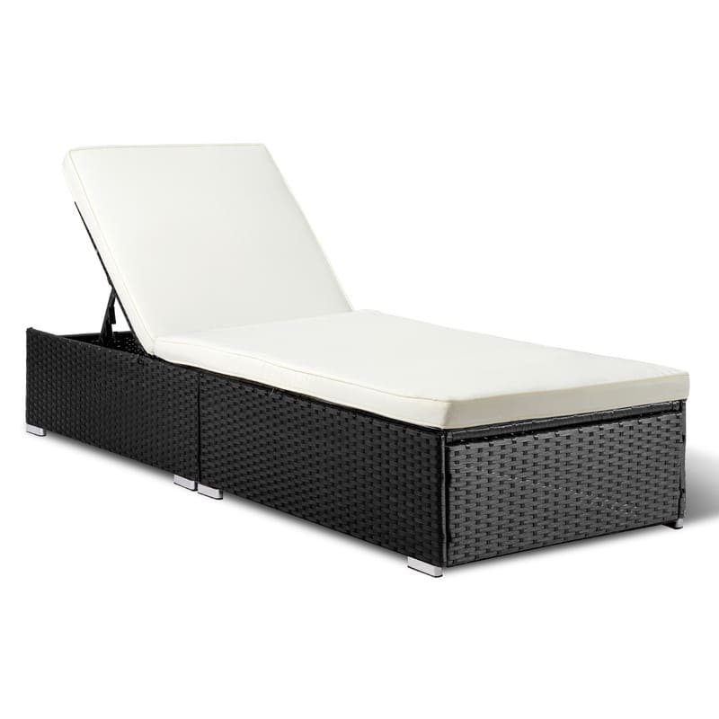 Outdoor Single Wicker Adjustable Chaise Lounge Chair