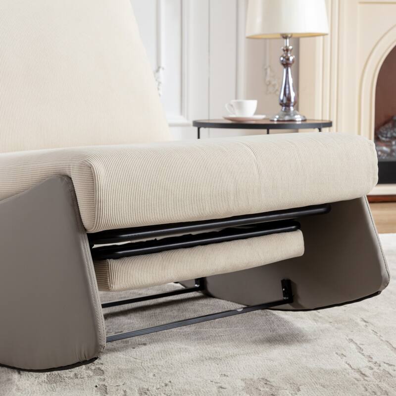 Upholstered Lounge Recliner Rocking Chair with Footrest