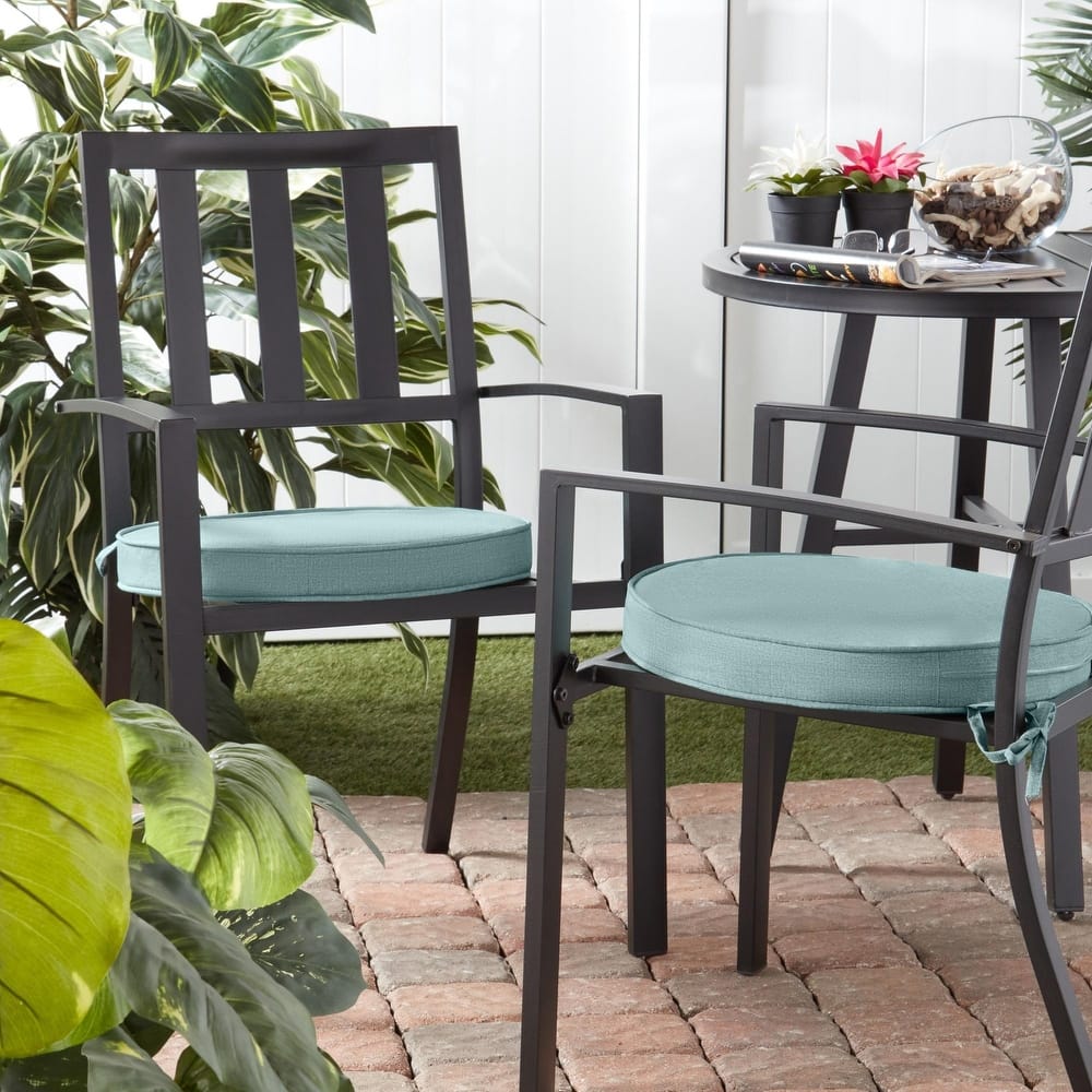 Greendale Home Fashions 18" Round Outdoor Chair Pad (Set of 2)