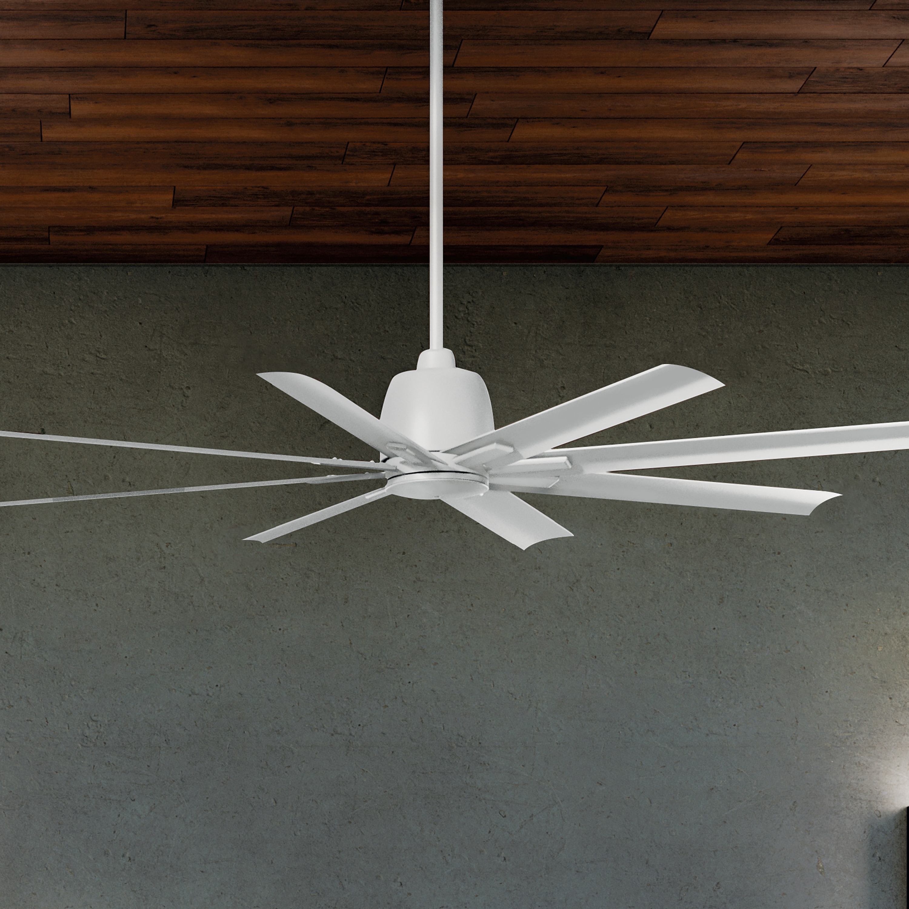 65 Inch Breda 8 Blade Ceiling Fan in Matte White with Matte White Blades