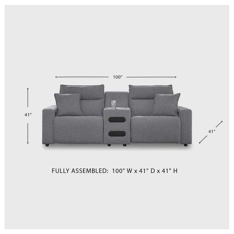 Signature Design by Ashley Modmax Gray 3-Piece Power Reclining Sectional - 100" W x 41" D x 41" H