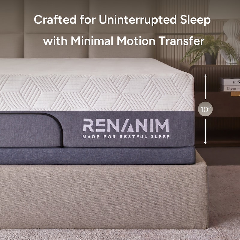 Renanim Hybrid Foam Mattress-in-a-Box, Cooler Sleep, Breathable, Supportive, Pressure Relief