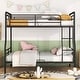 preview thumbnail 14 of 20, Full XL Over Queen Metal Bunk Bed with Ladder & High Guardrail, Heavy-Duty Metal Bunk Bed Dormitory Apartment Iron Frame Bed