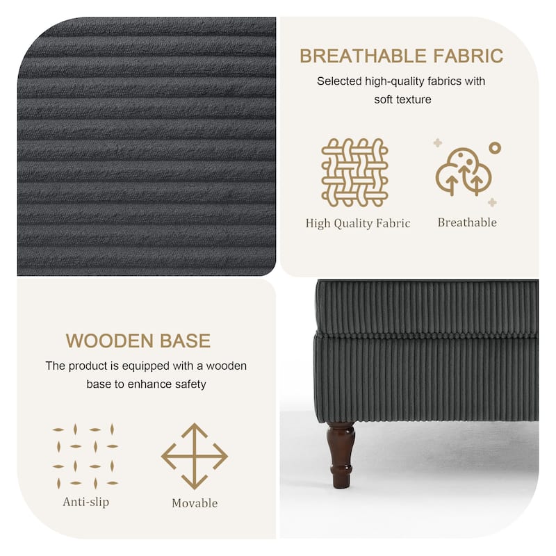 Oversized Modular Sectional Corduroy Fabric Tufted Sofa