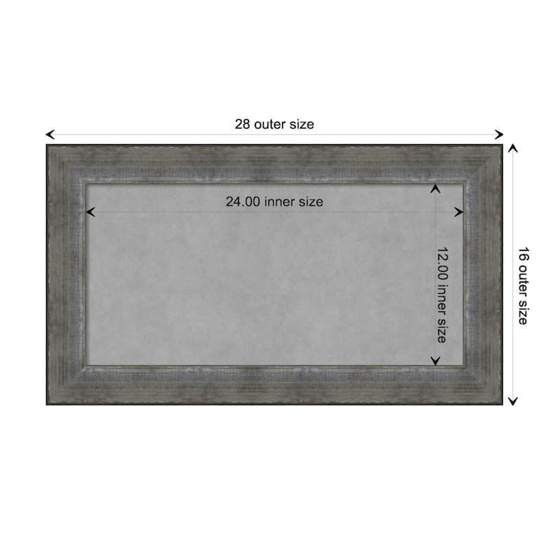 Amanti Art Forged Pewter Framed Magnetic Board - Board Size 24x12