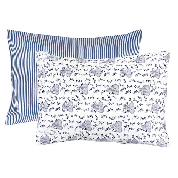 slide 1 of 1, Touched by Nature Baby Organic Cotton Toddler Pillowcase, Blue Elephant, One Size - Blue Elephant Blue Elephant - One Size
