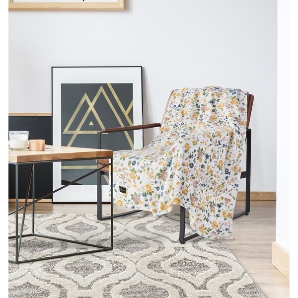 Lucky Brand 400gsm Microfiber Printed 50x70 Throw Blanket - Bed