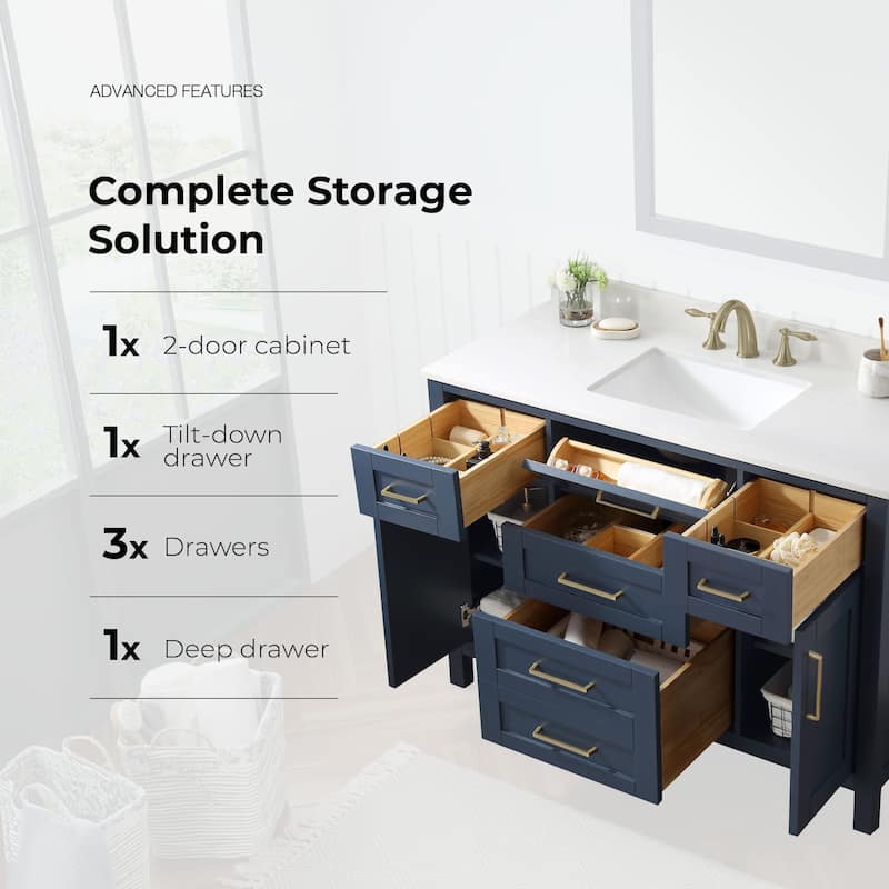 OVE Decors Tahoe 48 Midnight Blue Vanity