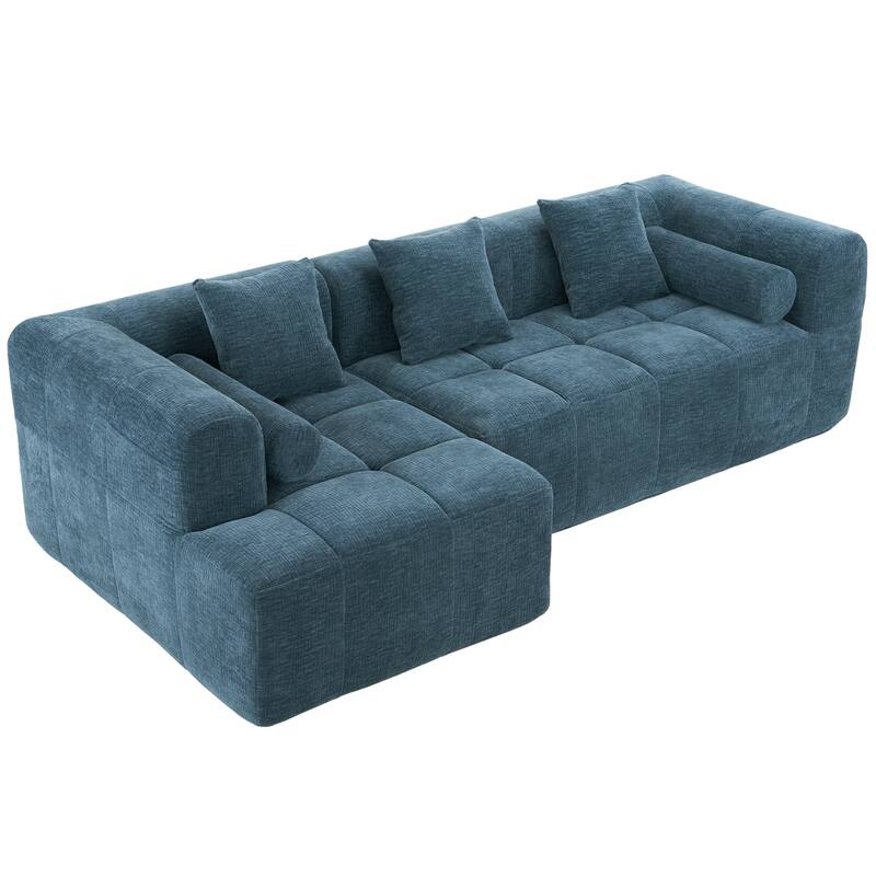 101.2" Chenille Modular Sectional Sofa with Deep Seating, Foam