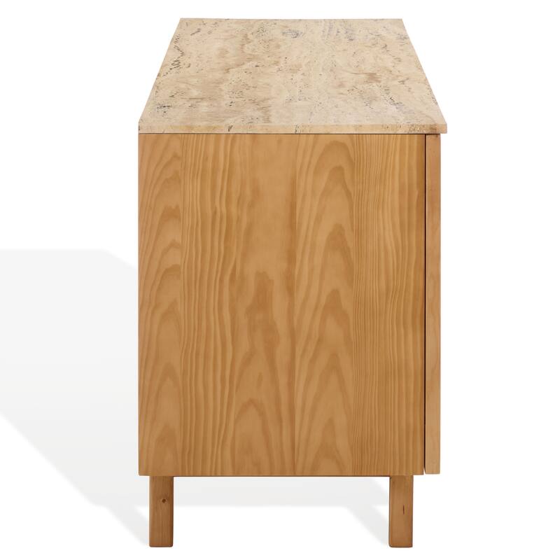 SAFAVIEH Couture Debrianna Travertine Top Sideboard - 62"W x 19"D x 30"H