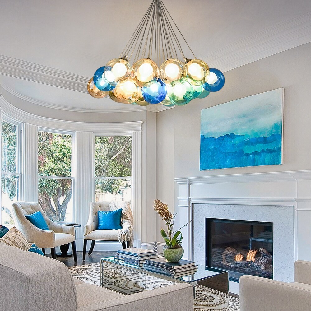 Modern Pendant Lighting with Multi color Bubble Globes