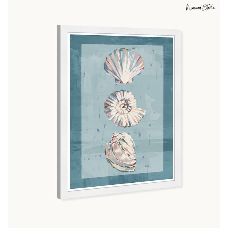 Wynwood Studio Coastal Sea Shells Framed Beachfront Coastal Prints