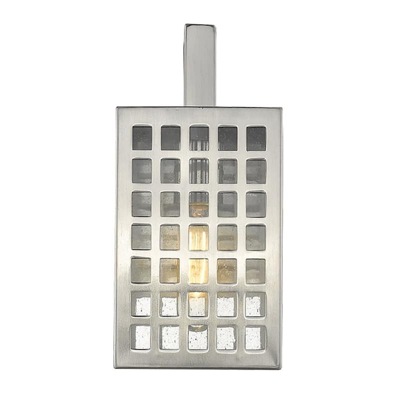 Outdoor Wall Flush Mount 1-Light with Glass Shade and Steel Wet Rated Fixture LED A19 Compatible - 10.75" H x 5" W x 7" D