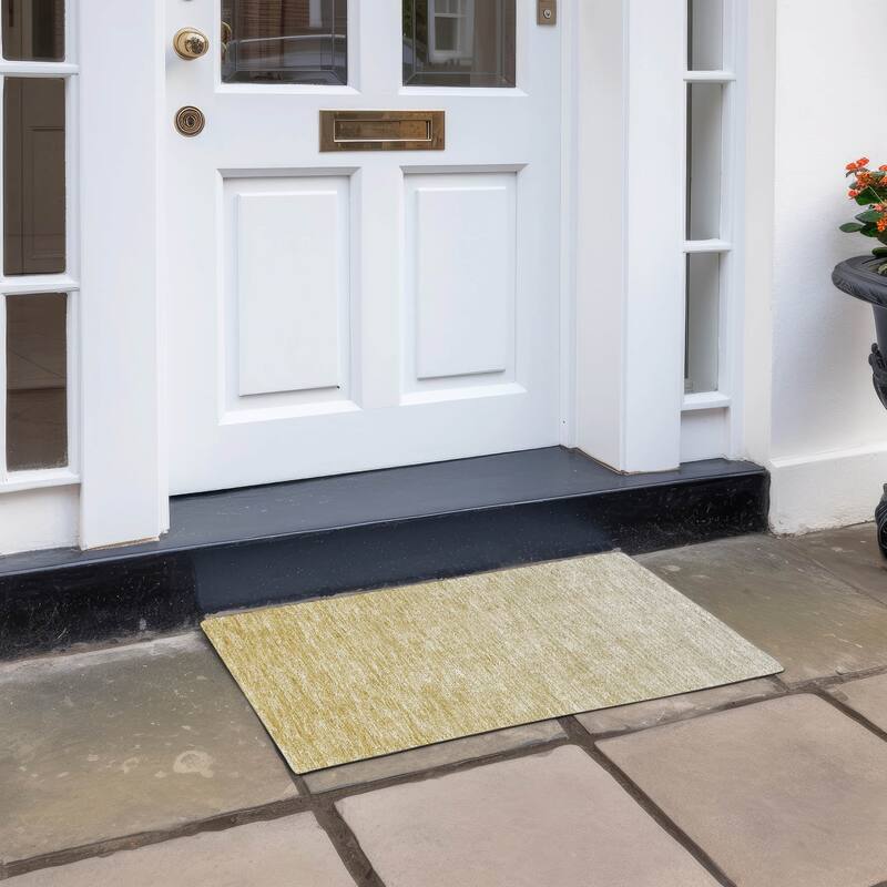 Machine Washable Indoor/ Outdoor Chantille Solid Ombre Rug - Wheat - 1'8" x 2'6"