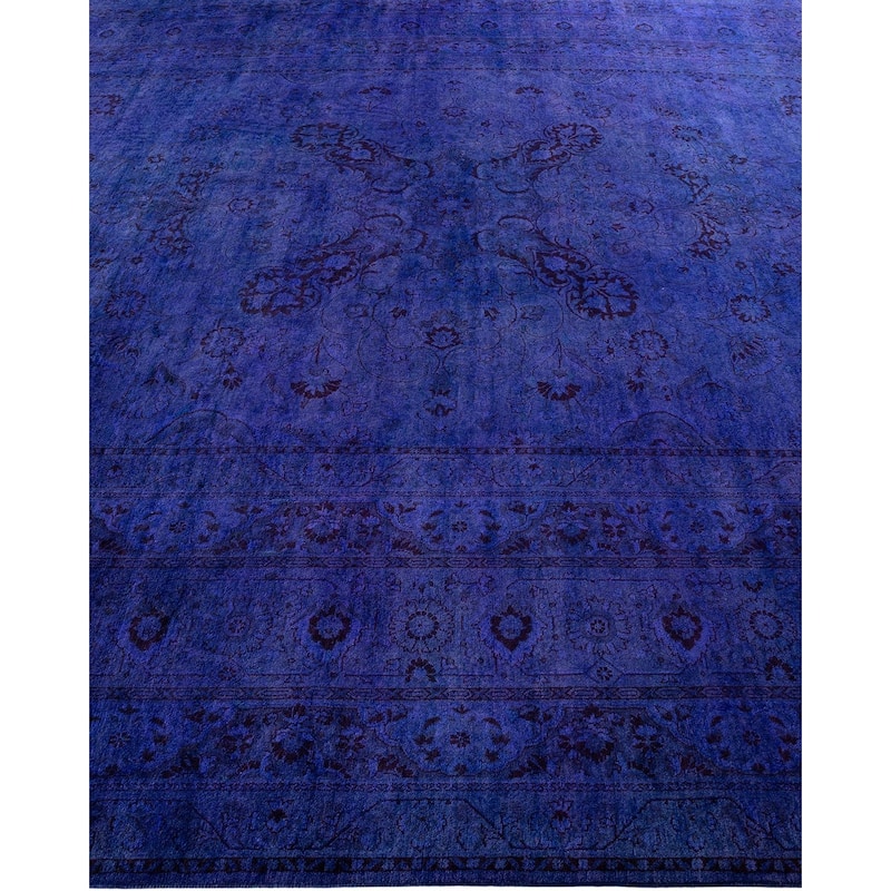 Fine Vibrance, One-of-a-Kind Hand-Knotted Area Rug - Purple, 9' 2" x 12' 4" - 9' 2" x 12' 4"