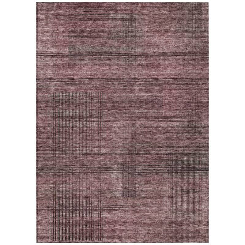 HomeRoots Striped Transitional Rectangle Outdoor Rug