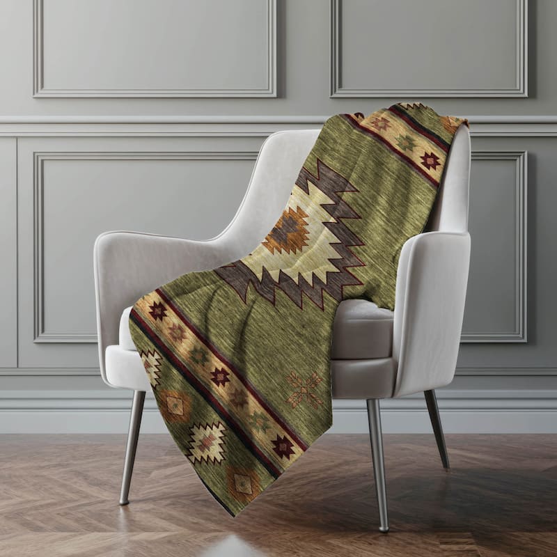 Premium Machine Washable ASB179 Southwest Sherpa Throw Blanket