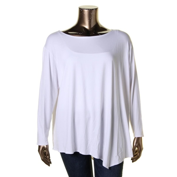 Eileen Fisher Womens Plus Casual Top Stretch Heathered