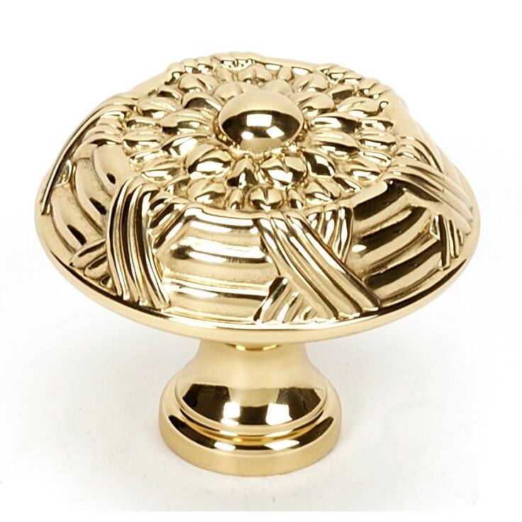 Alno Ribbon & Reed 1-1/2 Inch Mushroom Cabinet Knob - Brass Finish