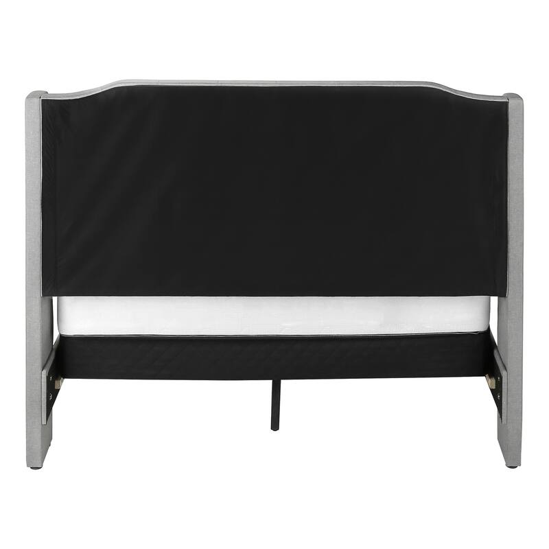 Brushed Gray Queen Bed Set with 2 Nightstands, Integrated Headboard Lights, and Modern Elegant Design