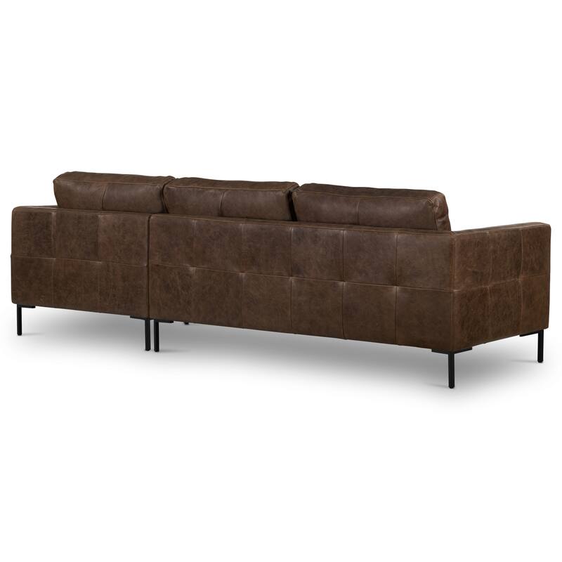 Poly & Bark Calle 114" Right-Facing Sectional - Full Grain Genuine Italian Leather