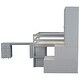 preview thumbnail 11 of 12, Gray Full Size Wooden Loft Bed with Integrated Wardrobe, Under-bed Desk, and Shelves