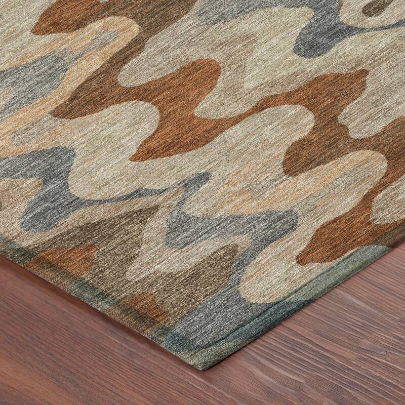 Machine Washable Indoor/ Outdoor Modern Mason Chantille Rug