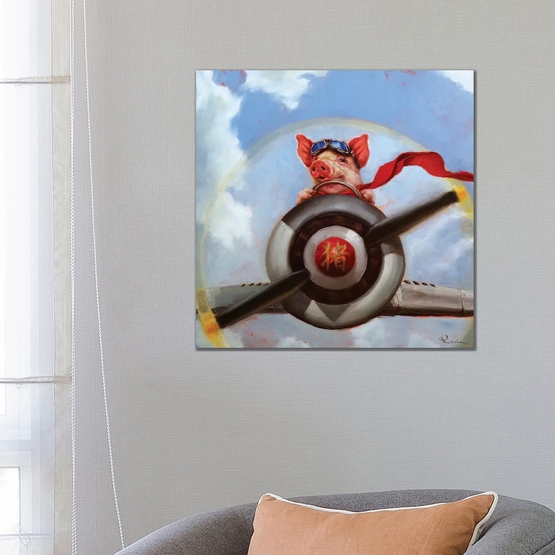 iCanvas "When Pigs Fly" by Lucia Heffernan Canvas Print - 26x26x1.5