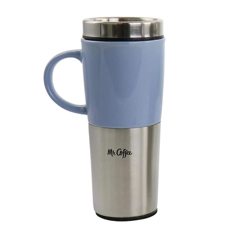 Set of 3 Ceramic Stainless Steel Combo 16 Ounce Mug and Lid