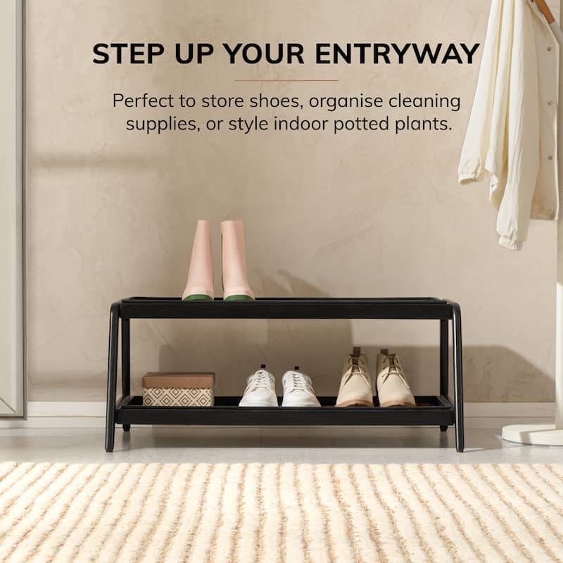 Jani Double-Tier Black Stand 3-Pair Rubber Boot Trays