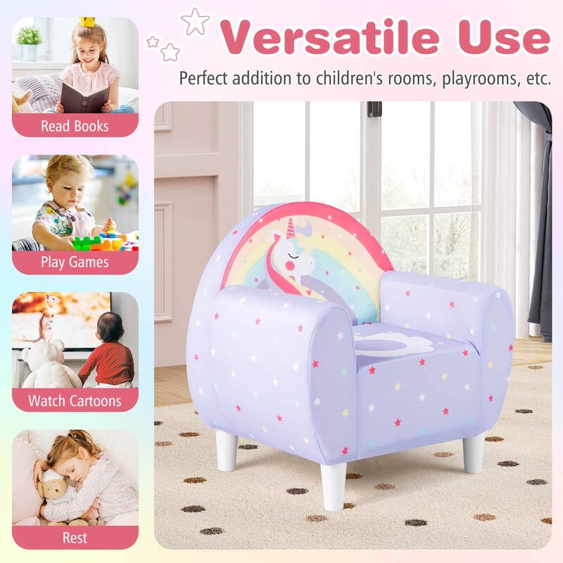 Costway Kids Sofa with Breathable Spandex Fabric High-density Sponge - See Details