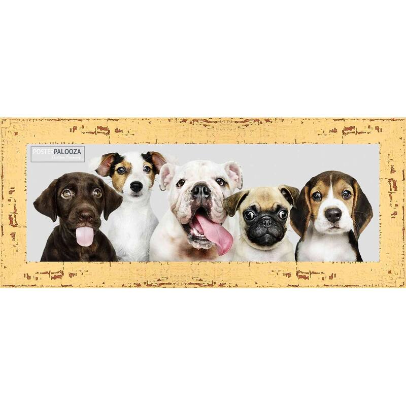 18x48 Frame Yellow Rustic Farmhouse - Shabby Chic Wood Picture Frame - Panoramic Poster Frame 18 x 48 Photo frame