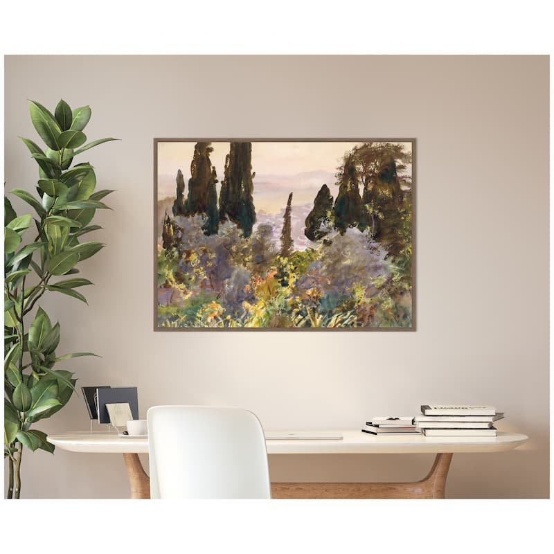 Kate and Laurel Granada 1912 John Singer Sargent by Nostalgia Prints Framed Canvas Wall Art Print