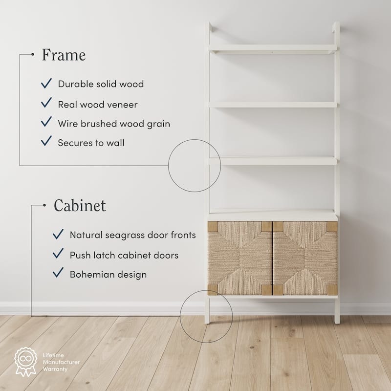 Nathan James Theo Open Shelf Industrial Bookcase with Drawers or Cabinets