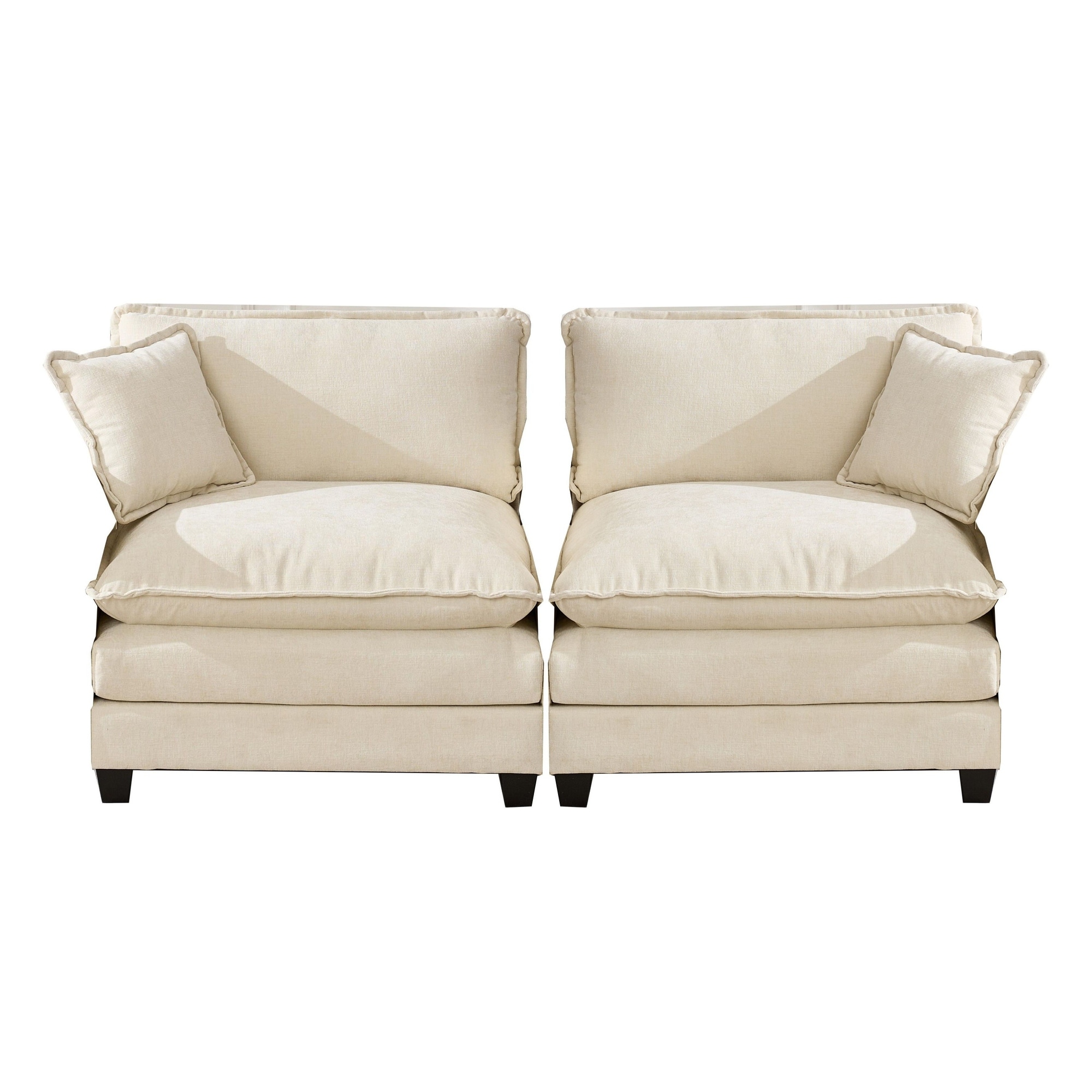 Cloud Sofa two Seats (the cushion on the armrest not included), Sectional Couch, Comfy Double Layer Upholstered Seat Cushion