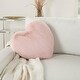 preview thumbnail 11 of 14, Mina Victory Faux Fur Plush Heart Shaped Pillow , ( 18"X18" ) 18" x 18" - Blush