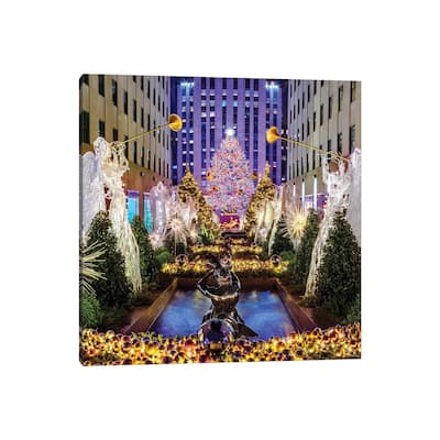 iCanvas "Rockefeller Center with Christmas Tree and Angels I" by Susanne Kremer Canvas Print