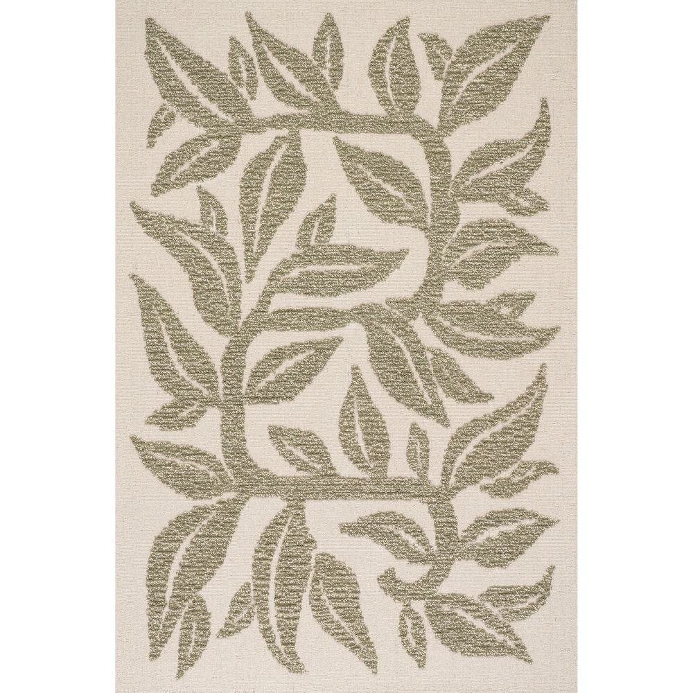 Carmeon Hamilton Sage Bohemian Floral Wool Rug