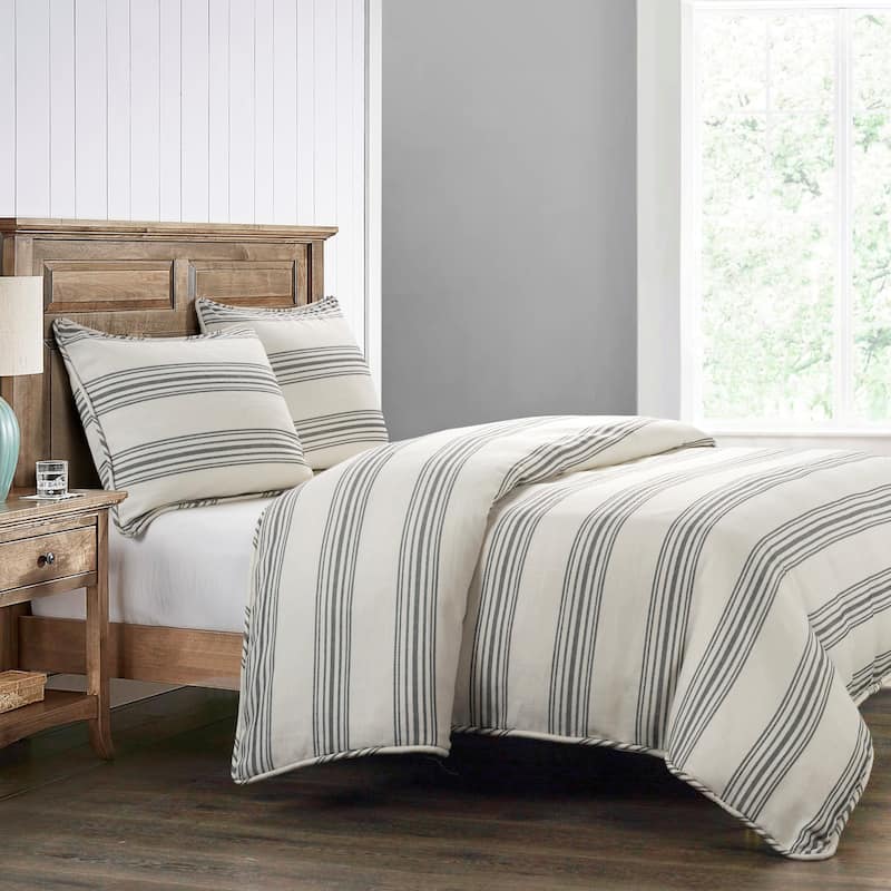 HiEnd Accents Prescott Striped Duvet Cover Set, 3PC