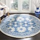 SAFAVIEH Handmade Bella Yosun Modern Floral Wool Rug - 5' Round - Blue/Ivory
