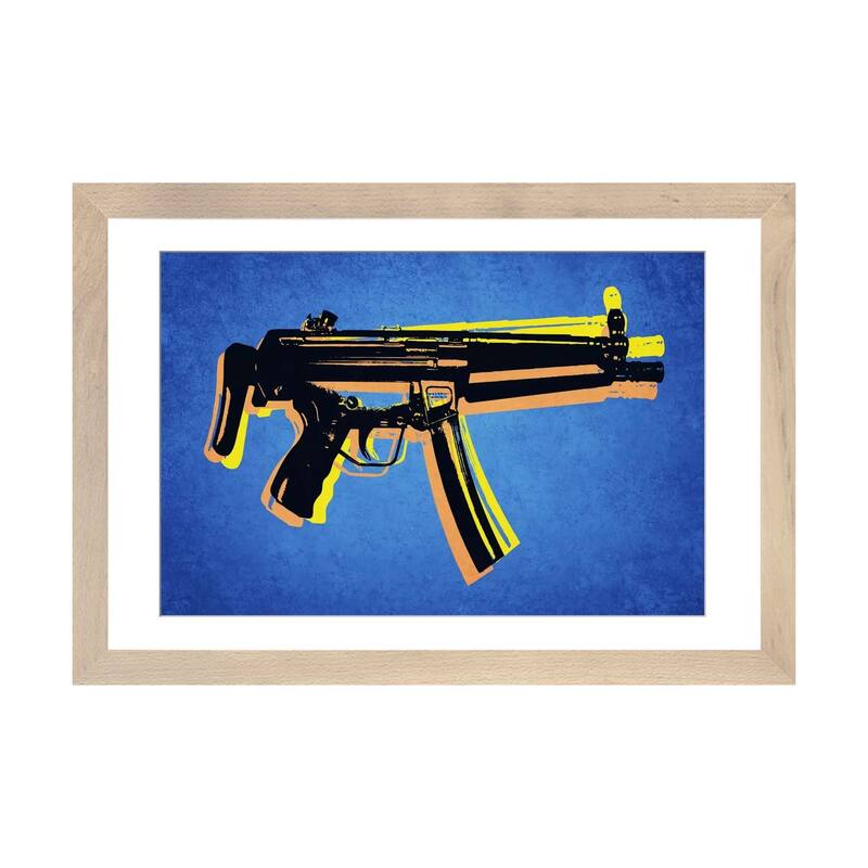 iCanvas "MP5 Sub Machine Gun" by Michael Tompsett - Natural - 16x24x1