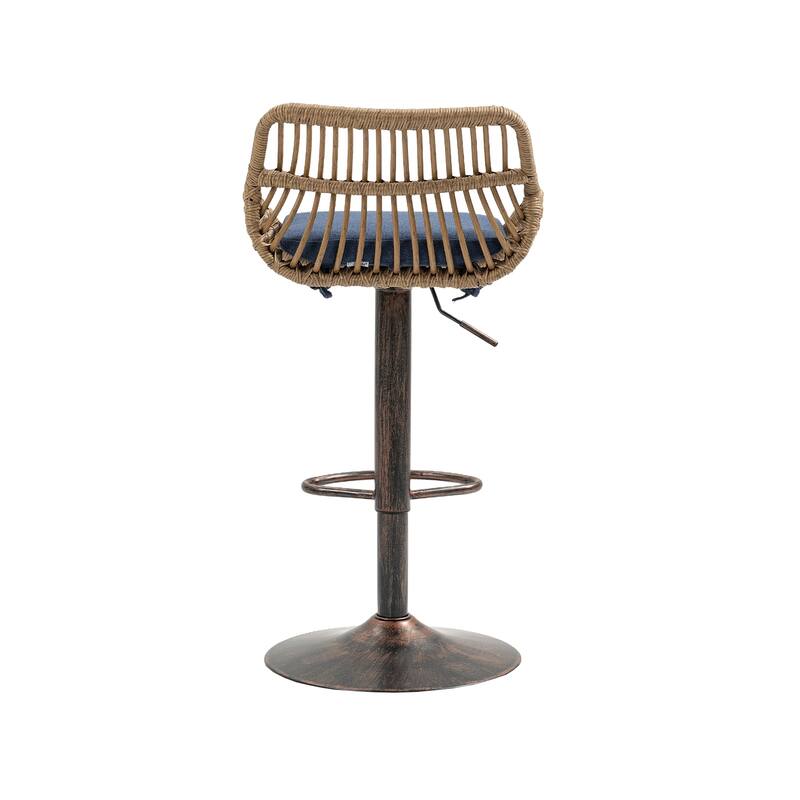 Set of 2 Swivel Bar Stools Adjustable Counter Height with Footrest