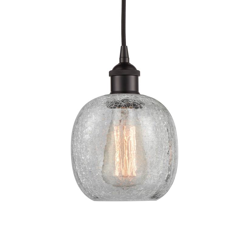 Innovations Lighting 616-1P-10-6 Belfast Pendant Belfast 6" Wide Mini - Oil Rubbed Bronze / Clear Crackle