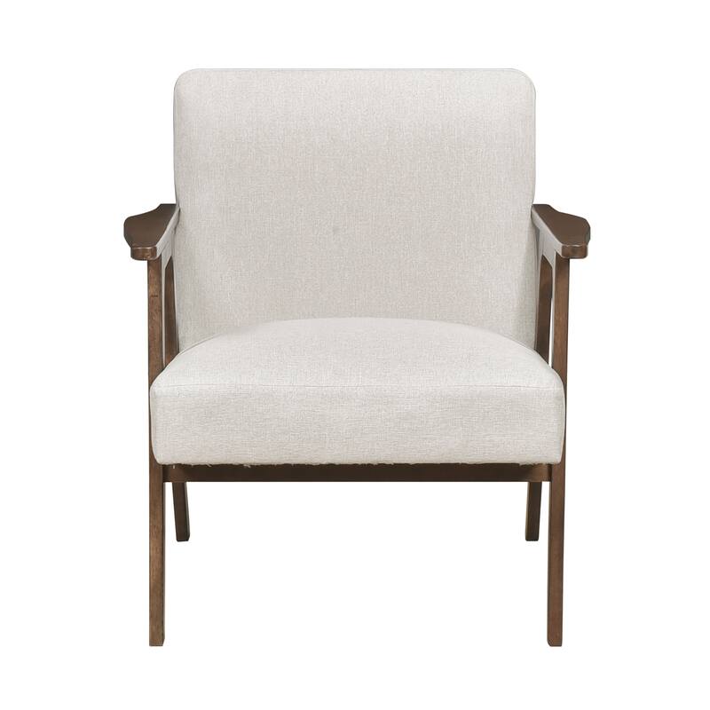 Dean 27" Textured Fabric Accent Chair - Solid Rubberwood Frame