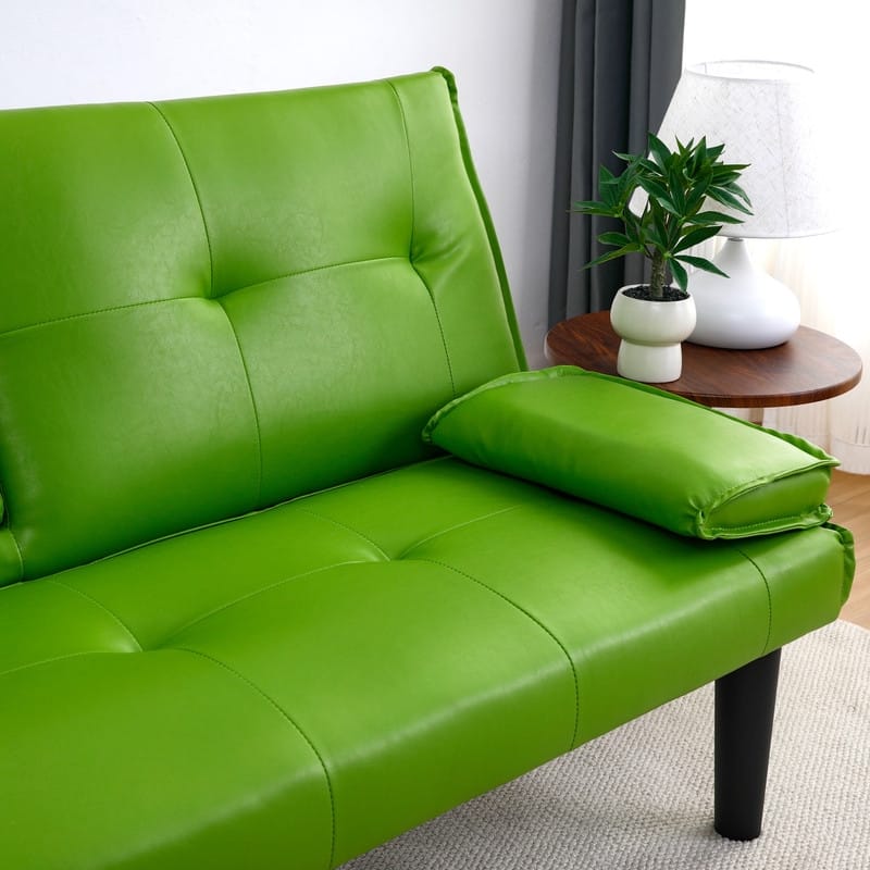 66.8" PVC Multifunctional Sofa Bed With Cup Holder